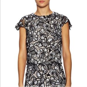 NWT alice + olivia crop lace top